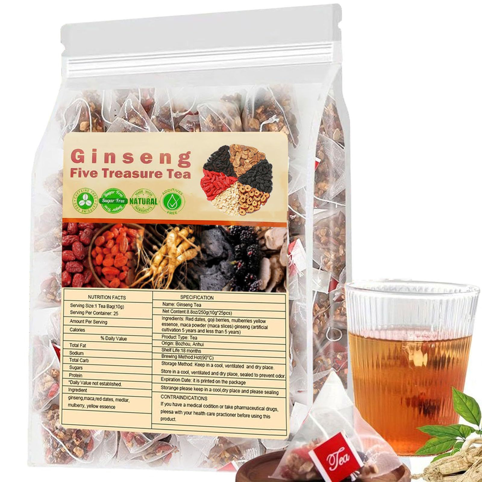 Té de renos de té de Ginseng F - Herbal Wellness Products reseña y precio